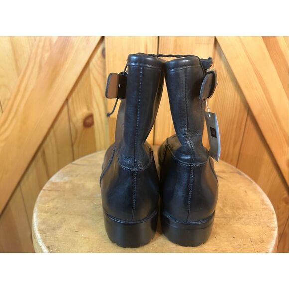 Gap Leather Black Buckle Moto Riding Boots Size 6 Women's nwt read - Picture 4 of 9